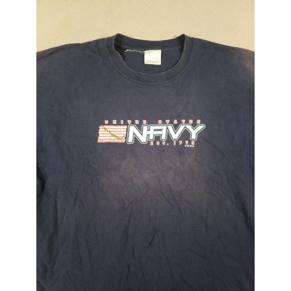 United States Navy Shirt Mens Large Blue Graphic Short Sleeve Don't Tread On Me! - Picture 2 of 9